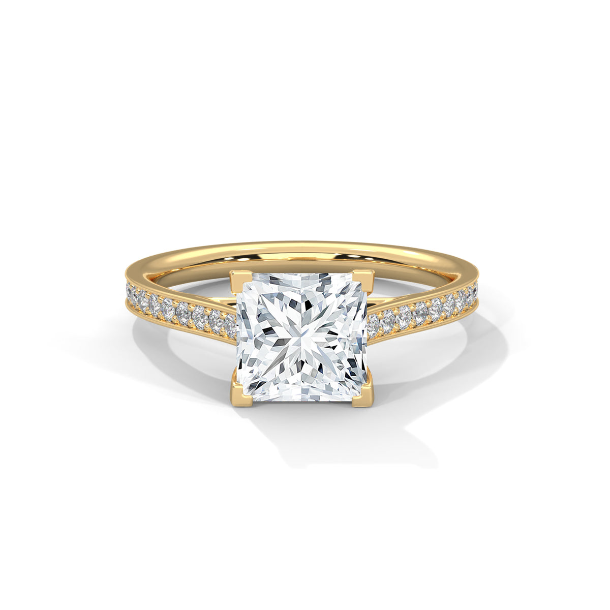 Princess Cut Lab-Grown Diamond Engagement Ring Modern Solitaire