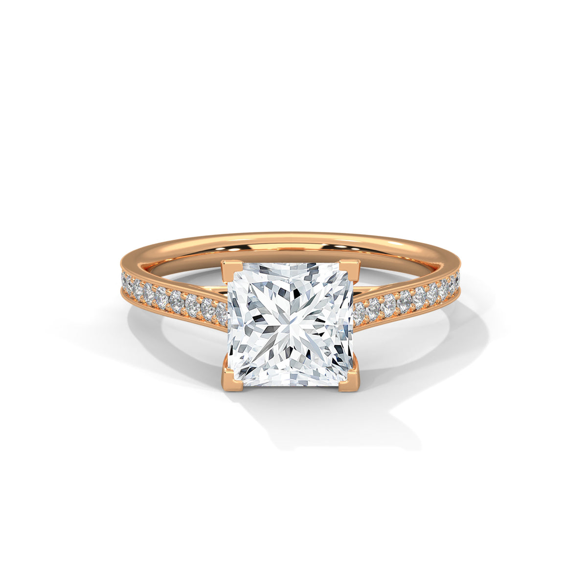 Princess Cut Lab-Grown Diamond Engagement Ring Modern Solitaire