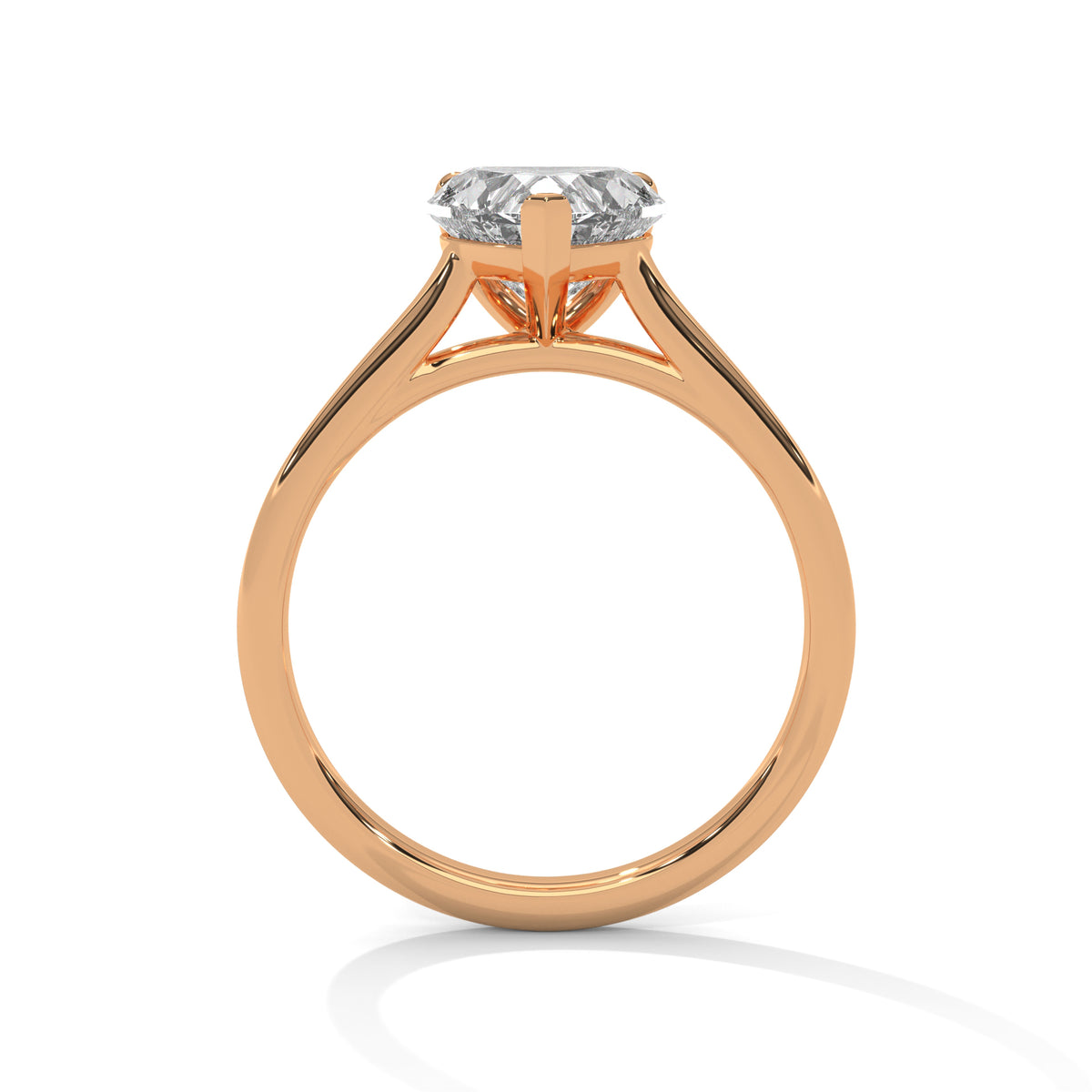 Heart Shape Moissanite Solitaire Engagement Ring