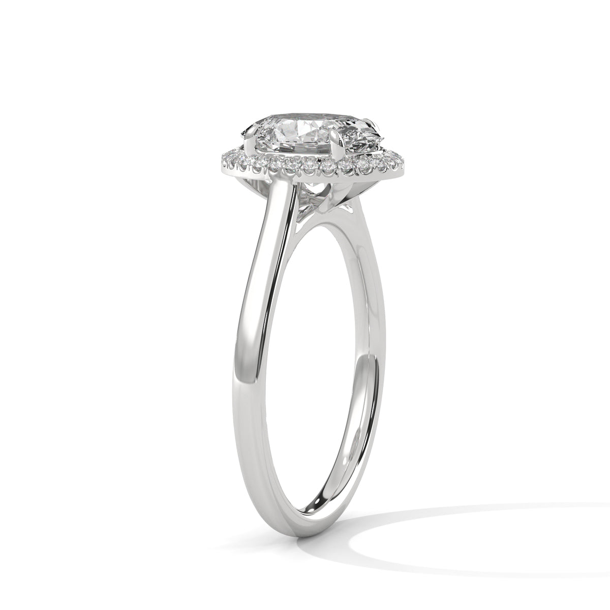 2.21ct Oval Lab Grown Diamond Halo Engagement Ring