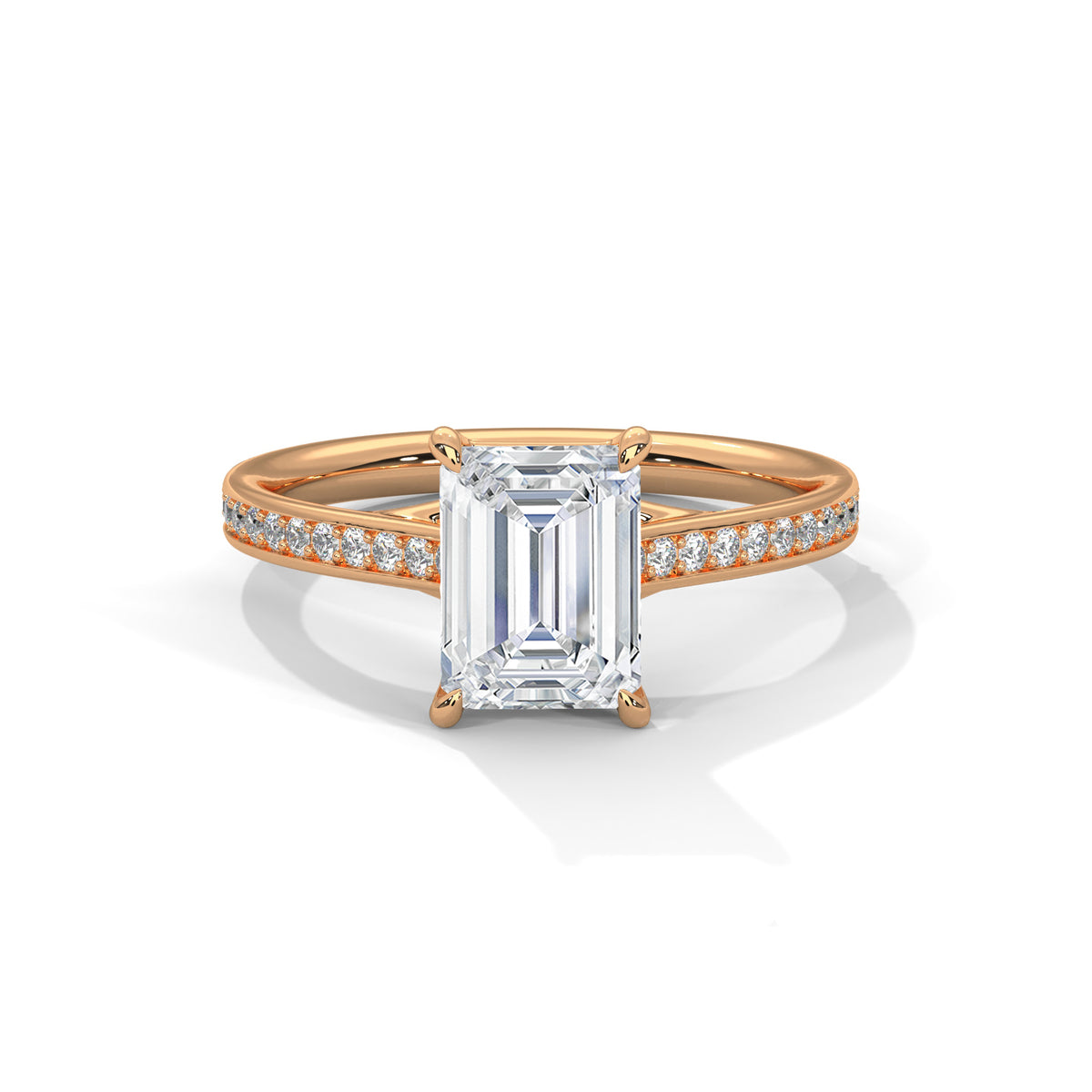 Emerald Cut Lab Grown Diamond Engagement Ring