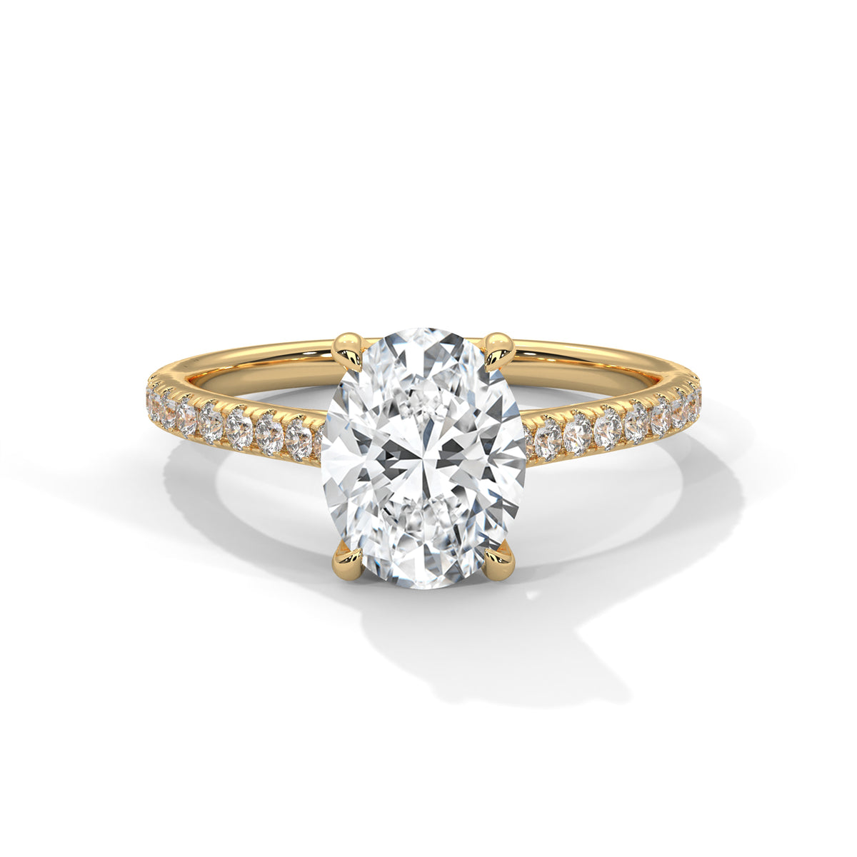 Oval Diamond Pave Engagement Ring