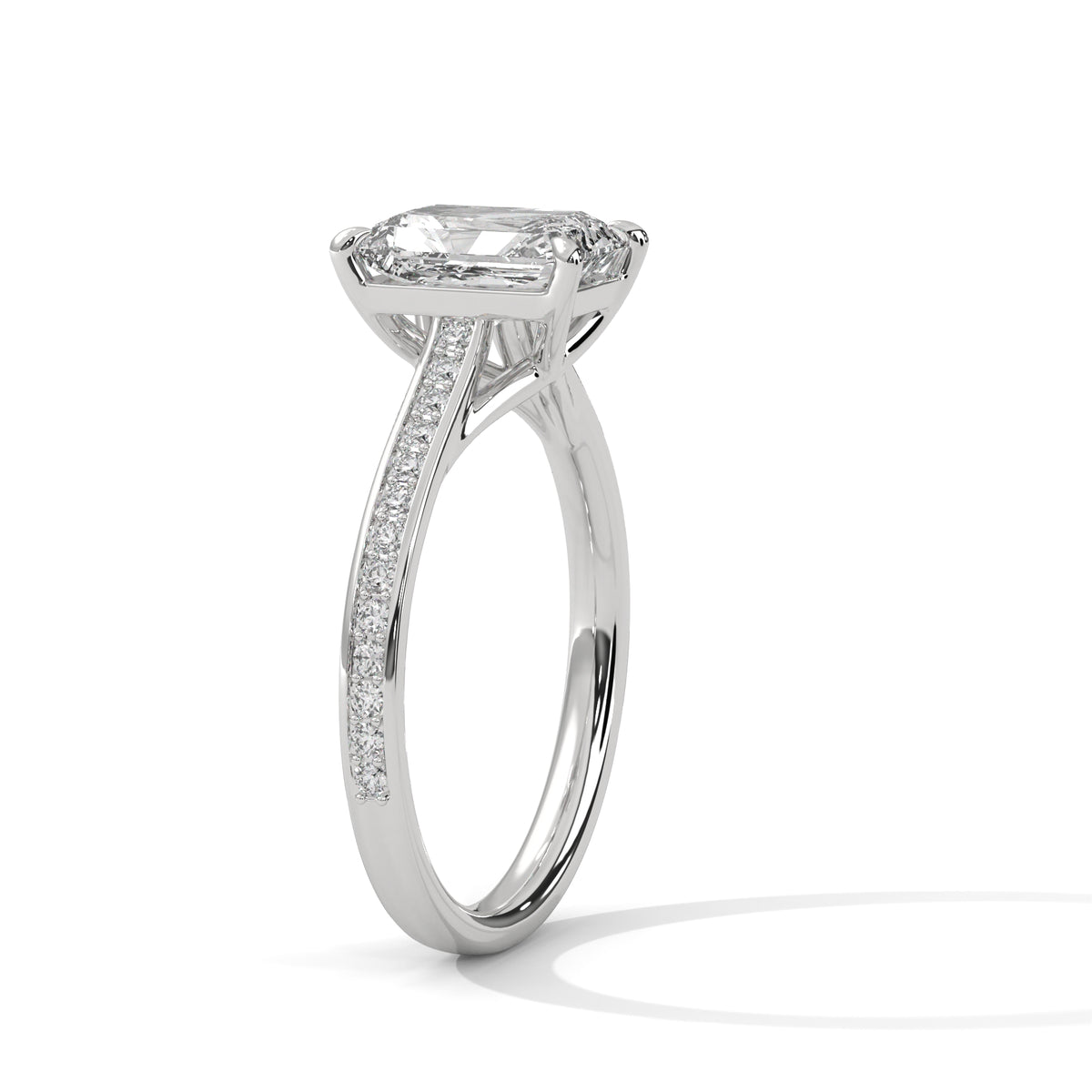Emerald Cut Lab Grown Diamond Engagement Ring