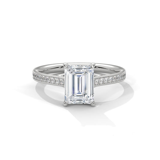 Emerald Cut Lab Grown Diamond Engagement Ring
