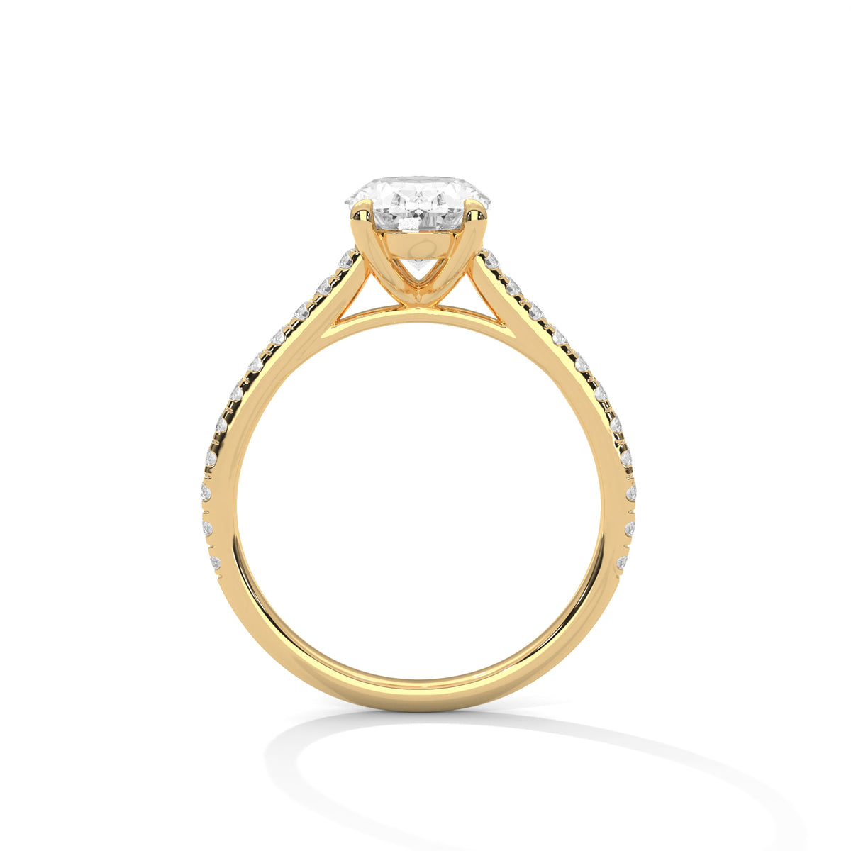 Oval Diamond Pave Engagement Ring