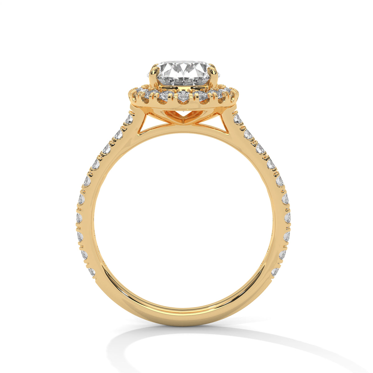 IGI Certified 2ct Oval Lab Grown Diamond Halo Engagement Ring