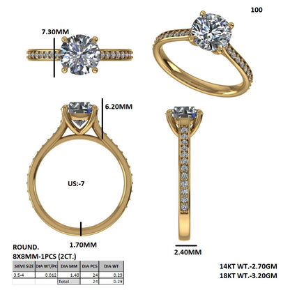 0.80 Carat Round Solitaire Diamond Ring