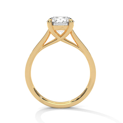 Lab Grown Diamond Engagement Ring 14K Rose Gold Pavé Band