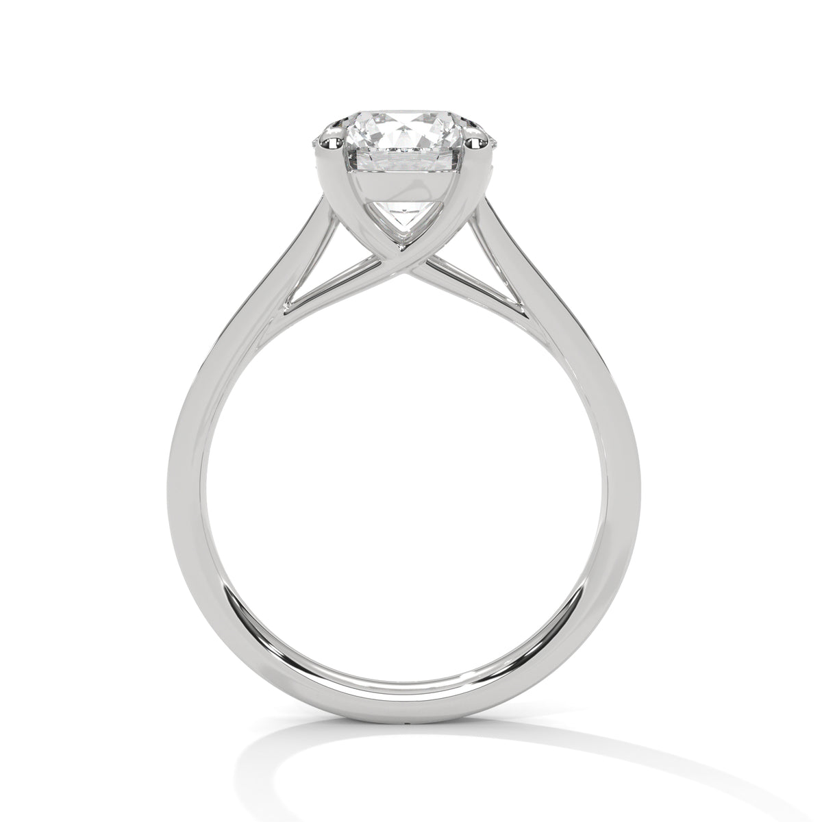 Lab Grown Diamond Engagement Ring 14K Rose Gold Pavé Band