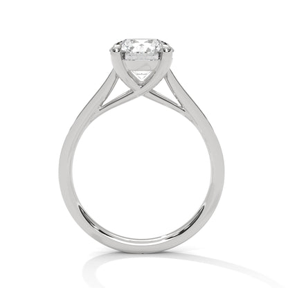Lab Grown Diamond Engagement Ring 14K Rose Gold Pavé Band