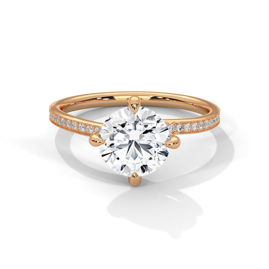 Celeste Grace Round Solitaire Diamond Ring