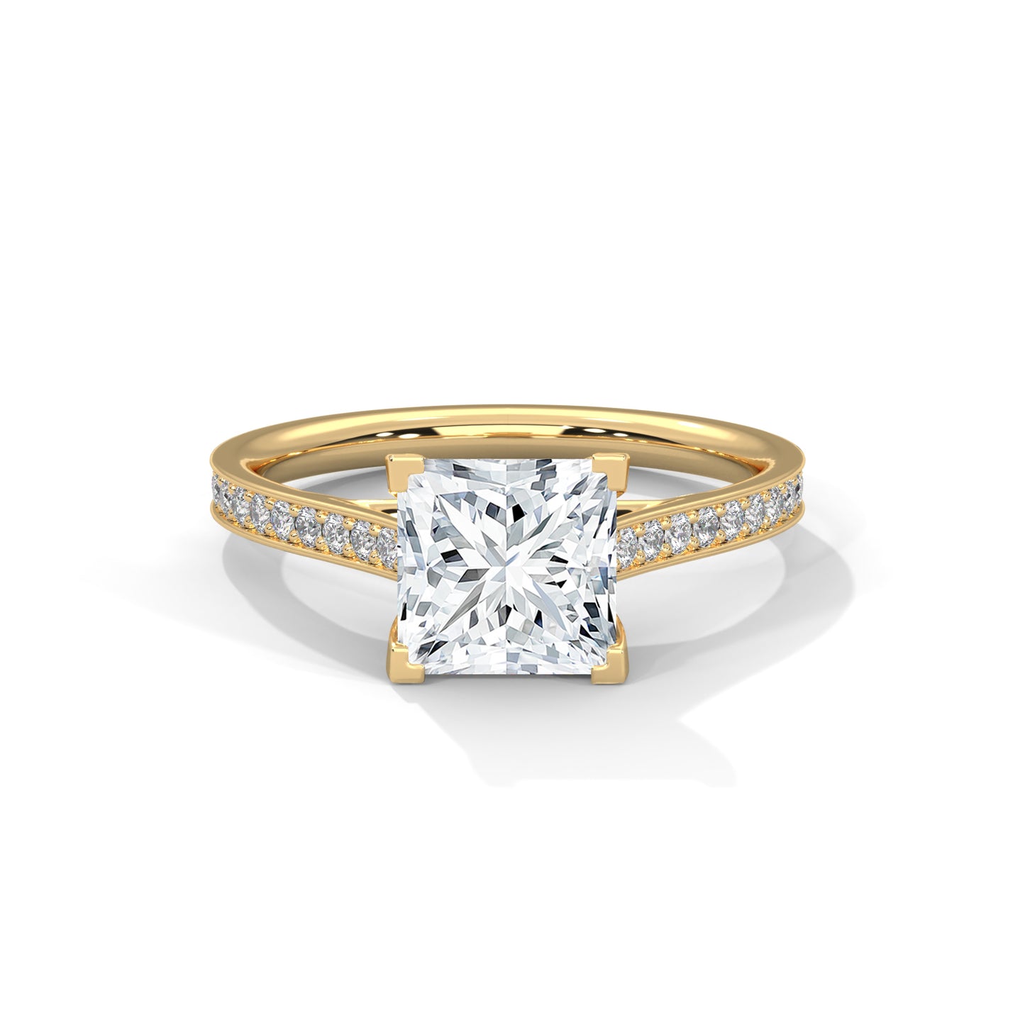 Princess Cut Lab-Grown Diamond Engagement Ring Modern Solitaire