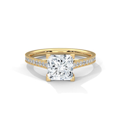 Princess Cut Lab-Grown Diamond Engagement Ring Modern Solitaire