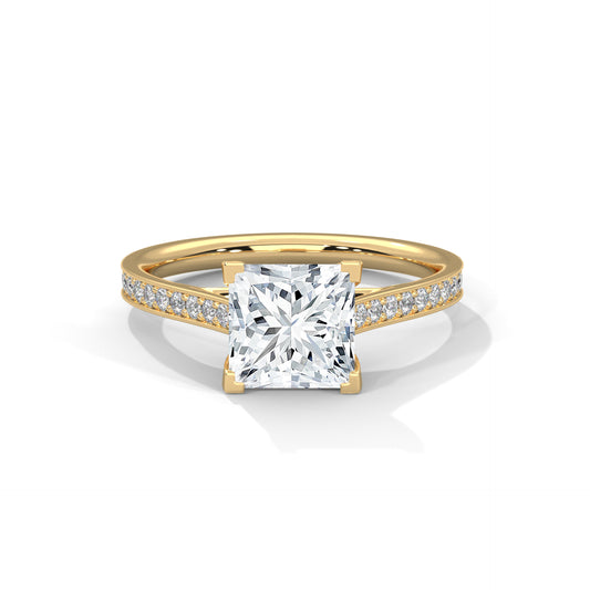 Princess Cut Lab-Grown Diamond Engagement Ring Modern Solitaire