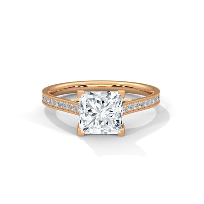 Princess Cut Lab-Grown Diamond Engagement Ring Modern Solitaire