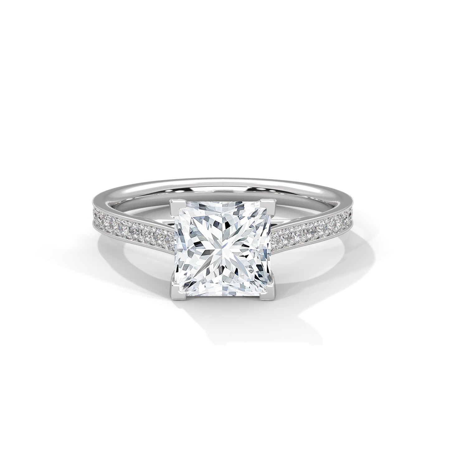 Princess Cut Lab-Grown Diamond Engagement Ring Modern Solitaire