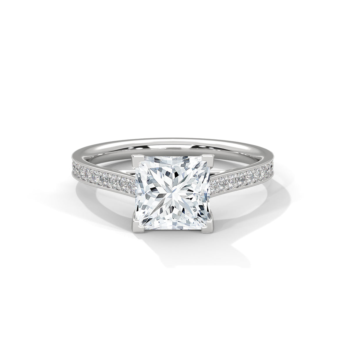 Princess Cut Lab-Grown Diamond Engagement Ring Modern Solitaire