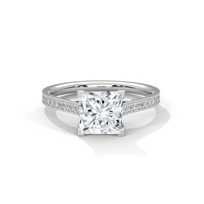 Princess Cut Lab-Grown Diamond Engagement Ring Modern Solitaire