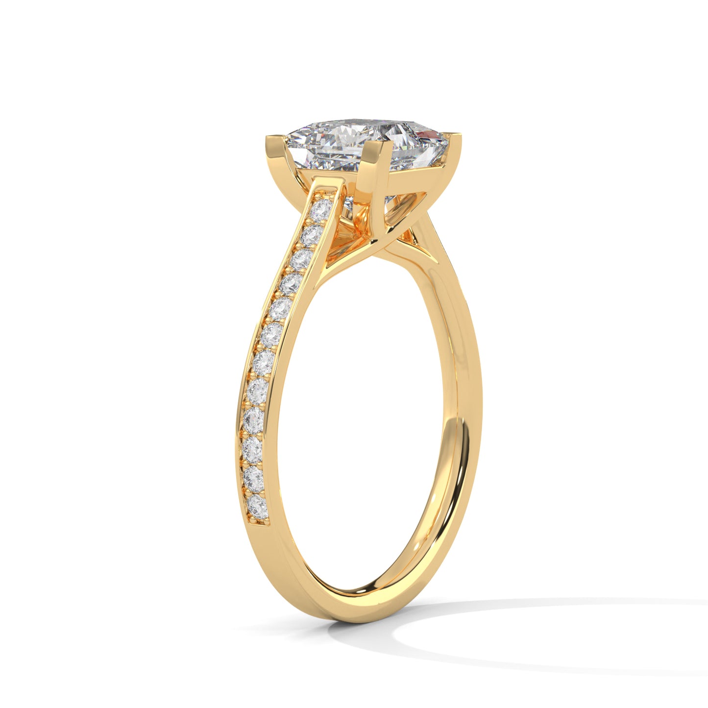 Princess Cut Lab-Grown Diamond Engagement Ring Modern Solitaire
