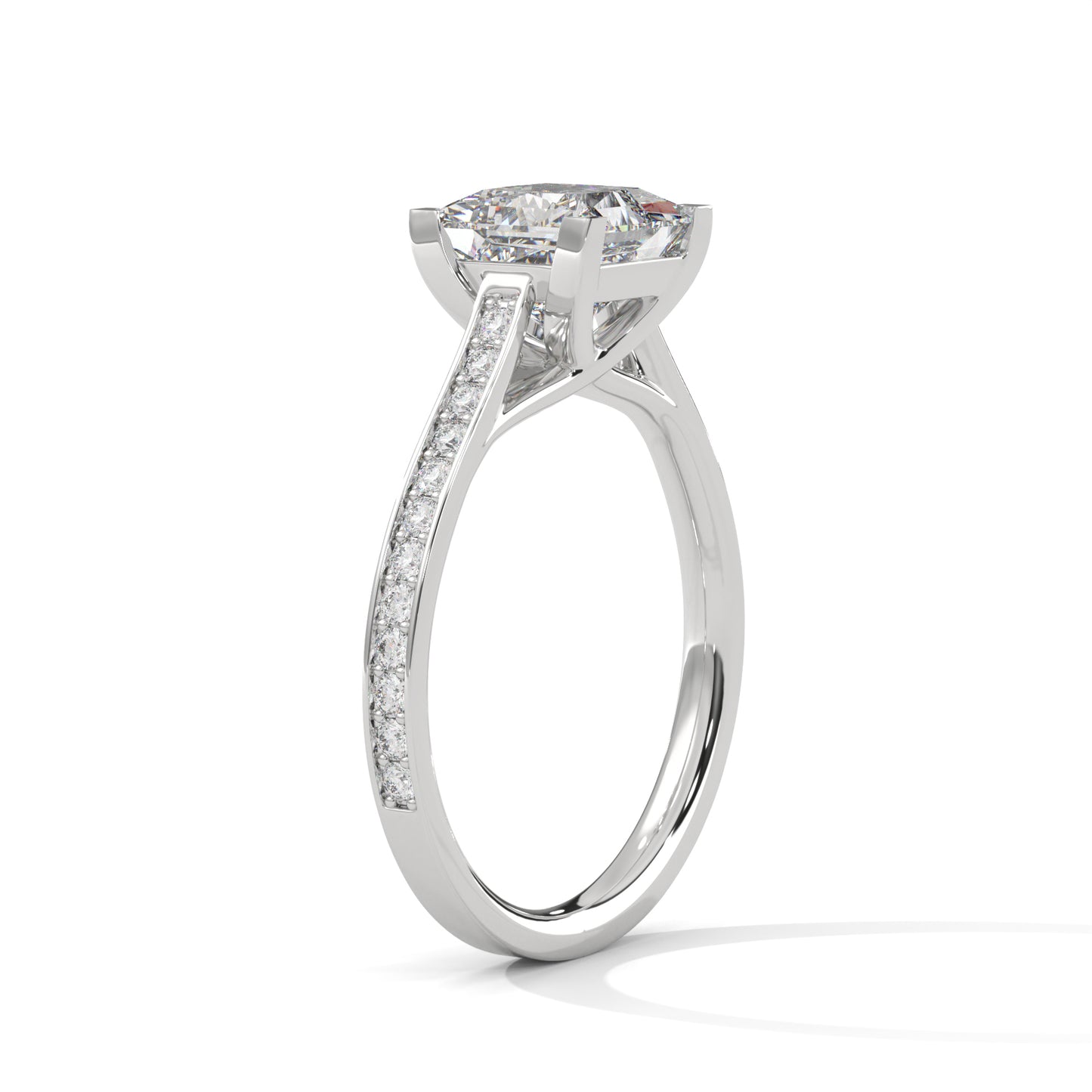 Princess Cut Lab-Grown Diamond Engagement Ring Modern Solitaire