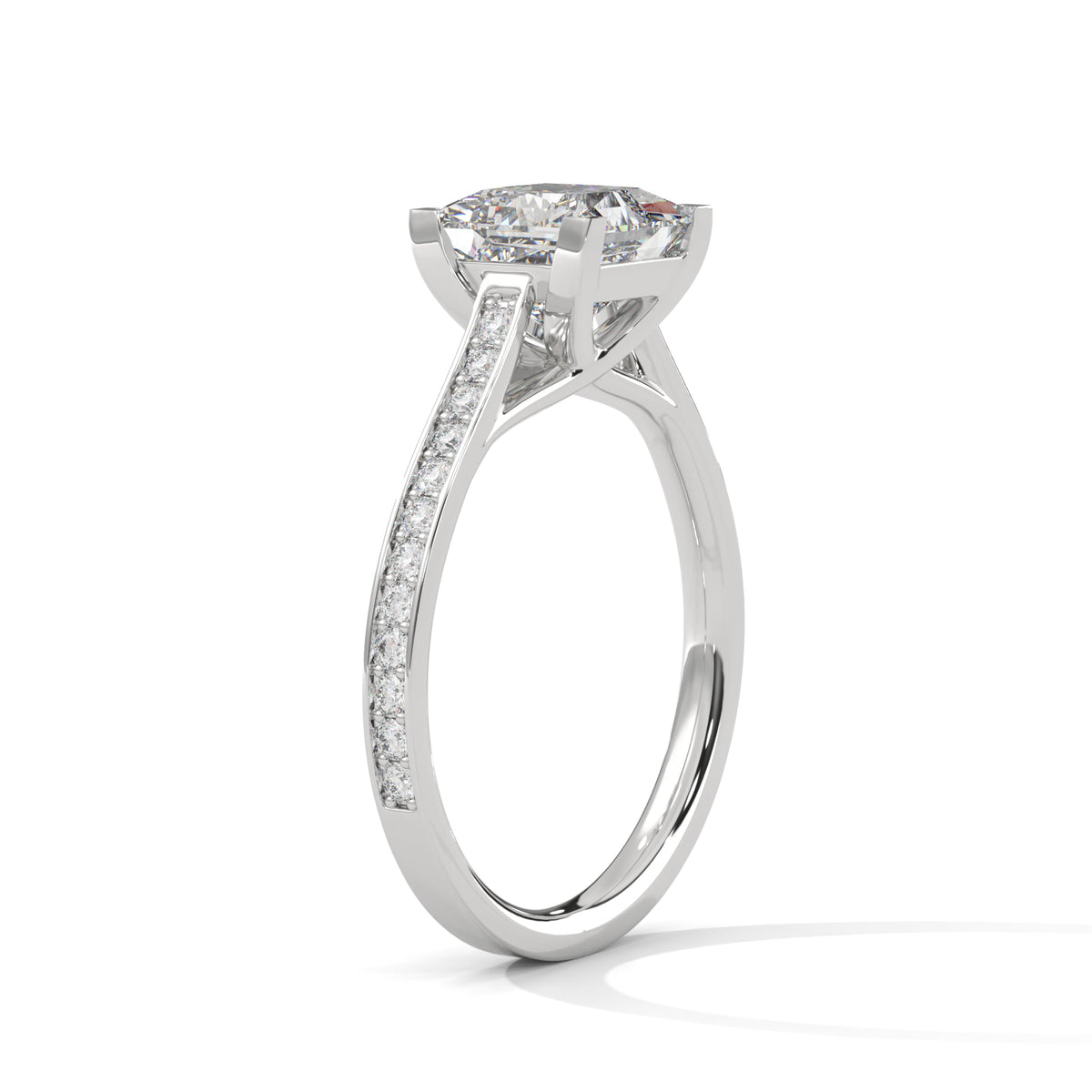 Princess Cut Lab-Grown Diamond Engagement Ring Modern Solitaire