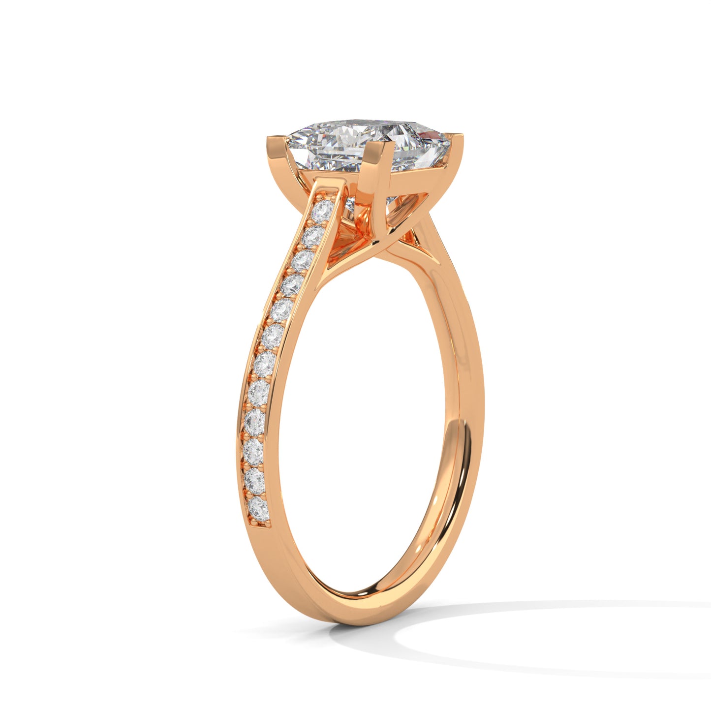 Princess Cut Lab-Grown Diamond Engagement Ring Modern Solitaire
