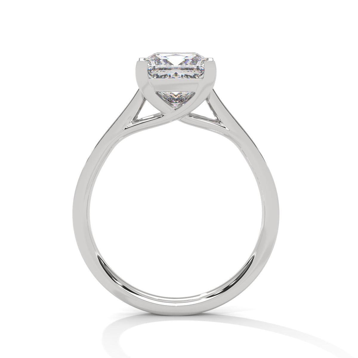 Princess Cut Lab-Grown Diamond Engagement Ring Modern Solitaire