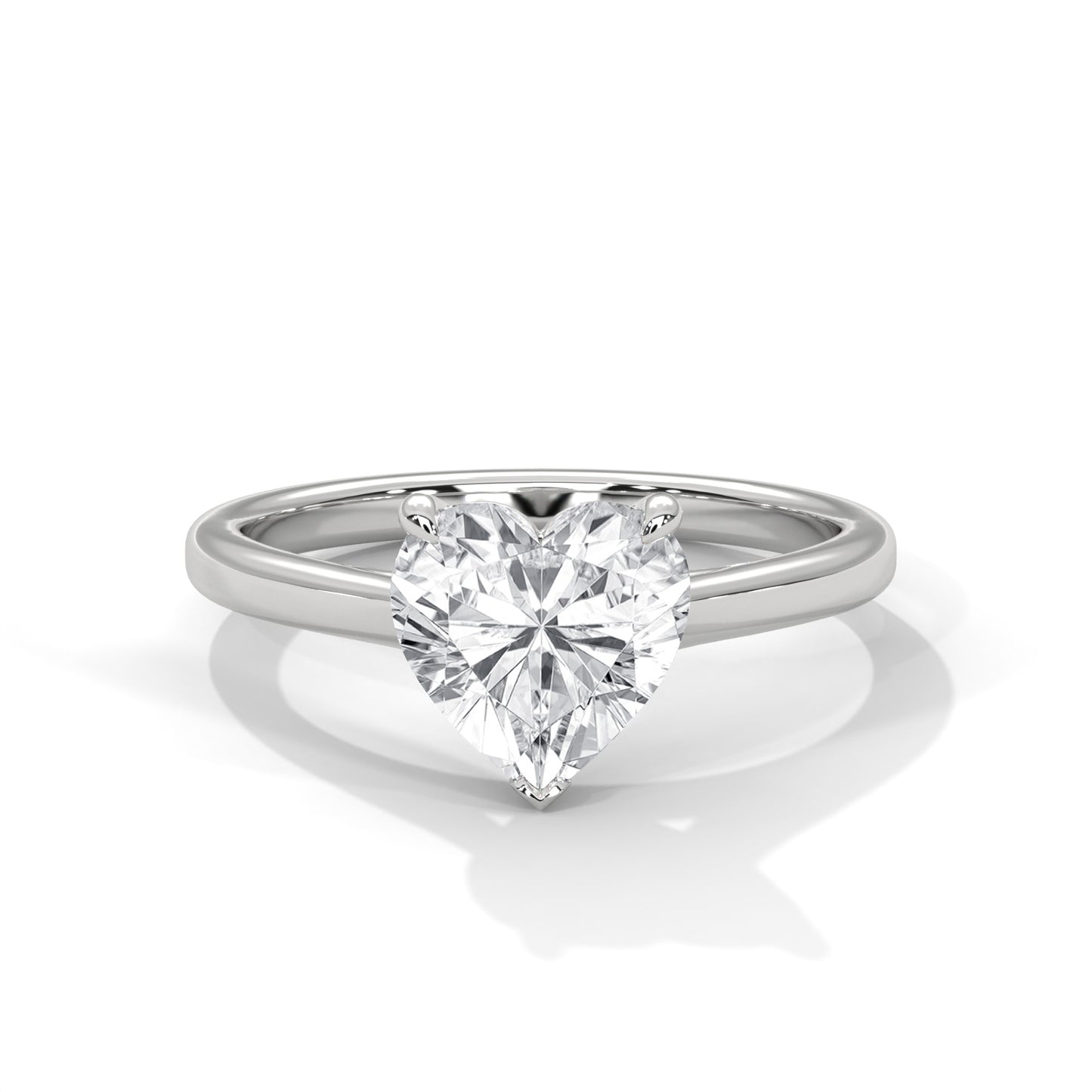 Heart Shape Moissanite Solitaire Engagement Ring