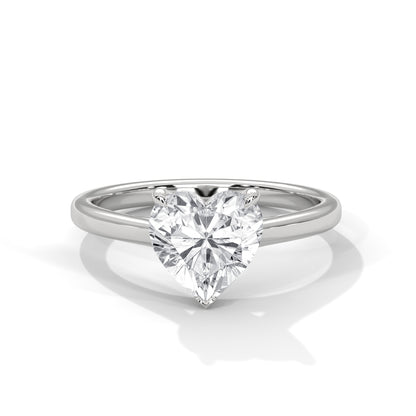 Heart Shape Moissanite Solitaire Engagement Ring