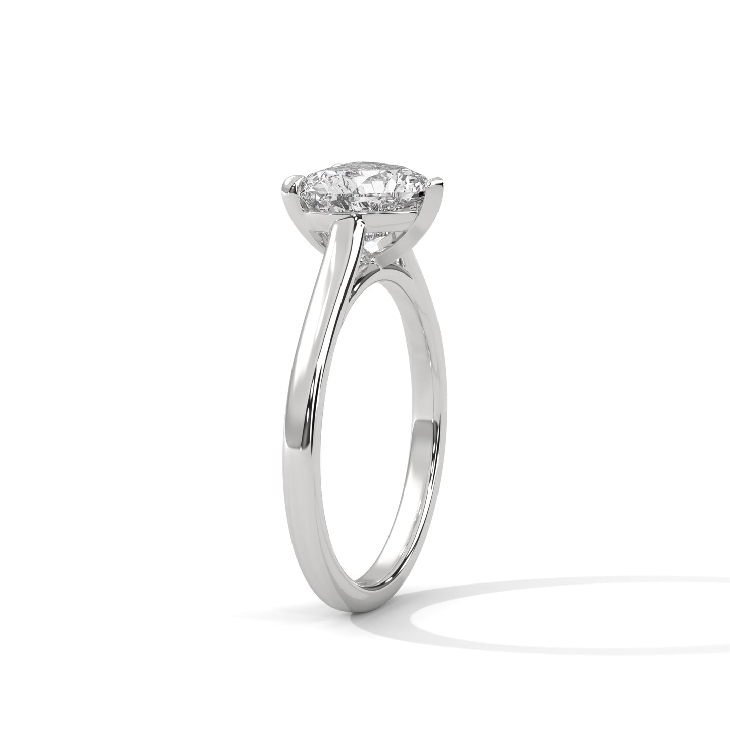 Heart Shape Moissanite Solitaire Engagement Ring