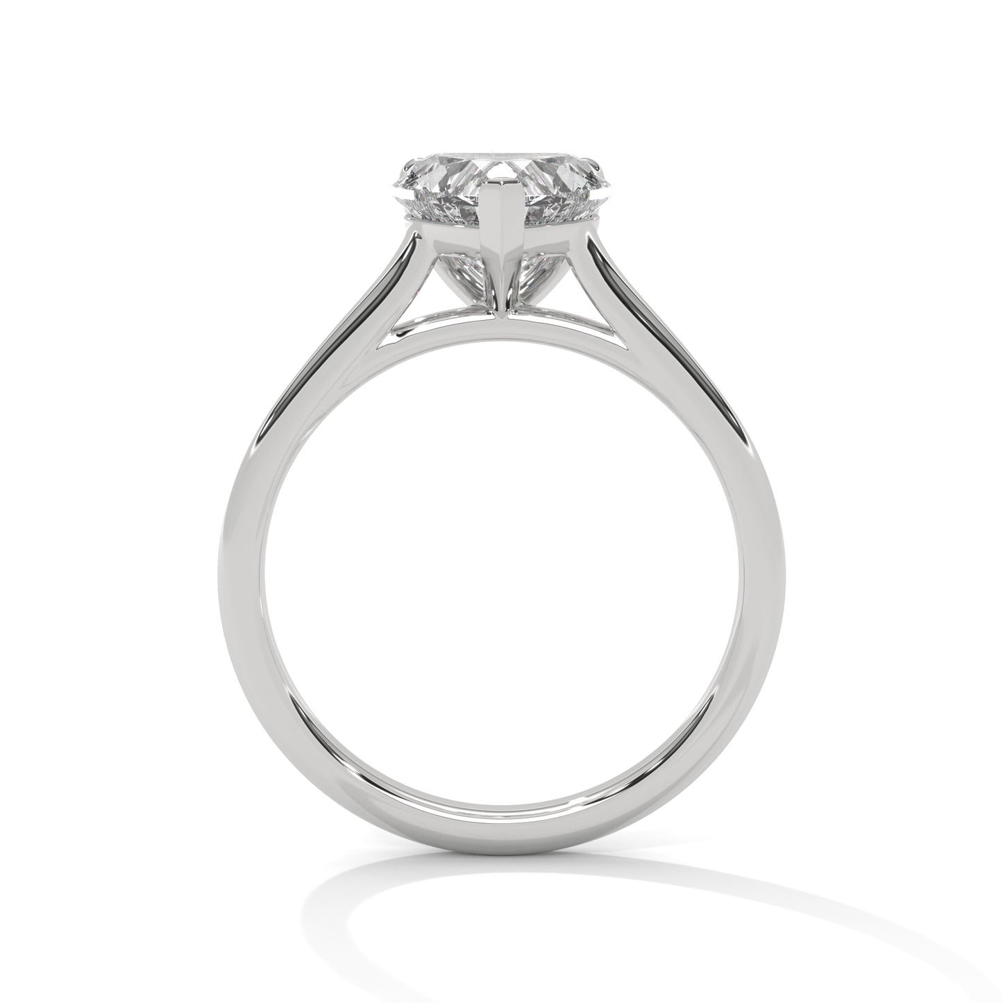 Heart Shape Moissanite Solitaire Engagement Ring
