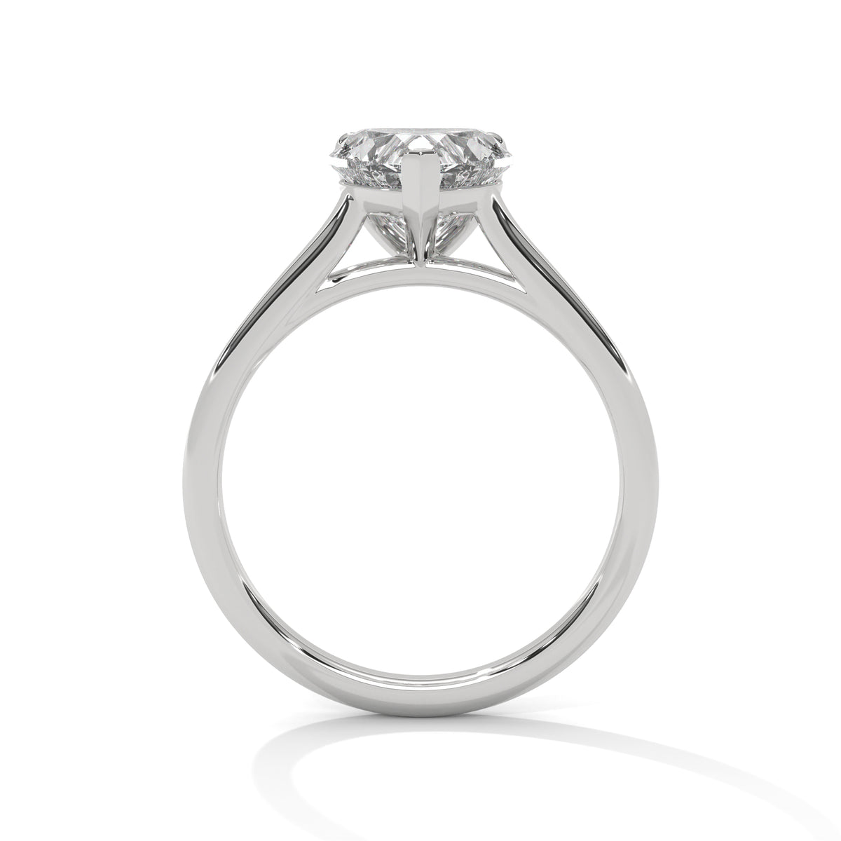 Heart Shape Moissanite Solitaire Engagement Ring