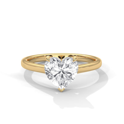 Heart Shape Moissanite Solitaire Engagement Ring