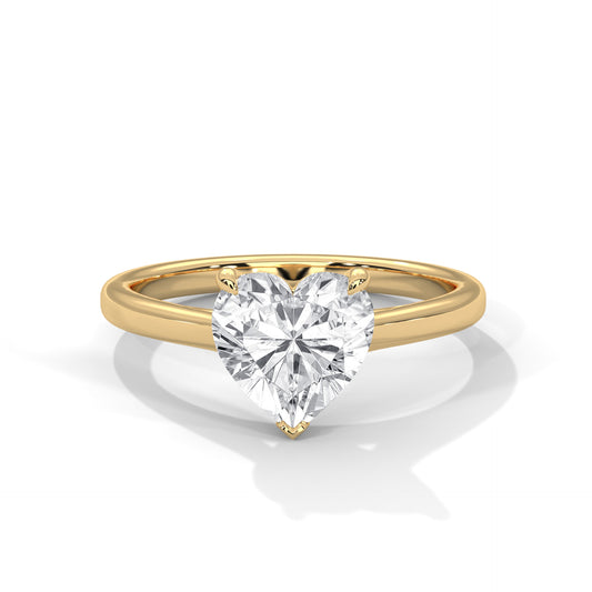 Heart Shape Moissanite Solitaire Engagement Ring