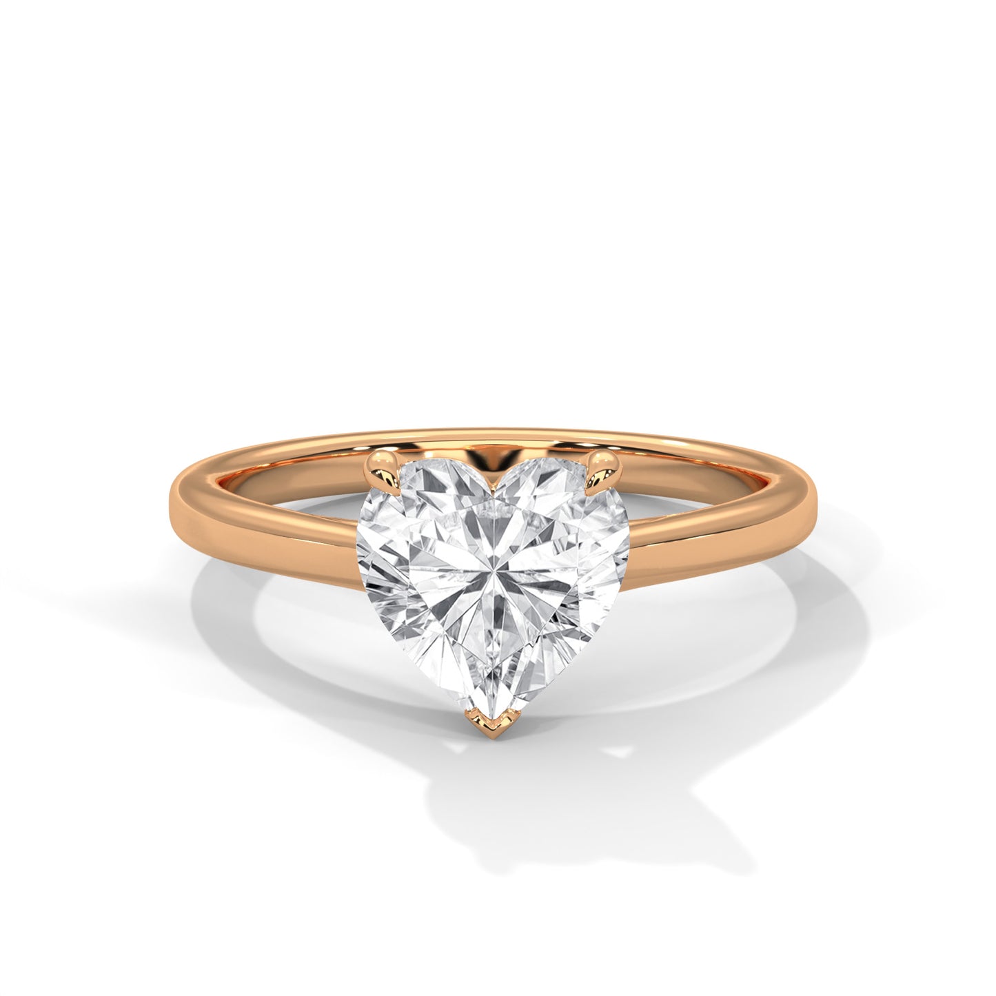 Heart Shape Moissanite Solitaire Engagement Ring