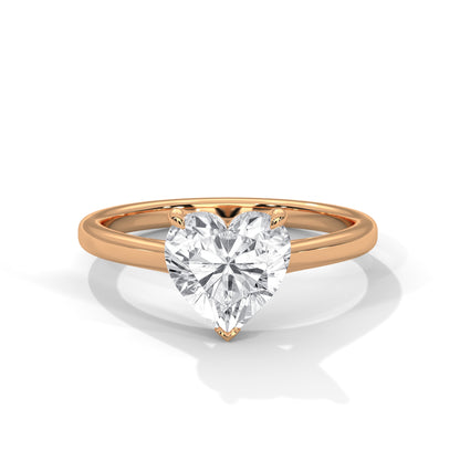 Heart Shape Moissanite Solitaire Engagement Ring