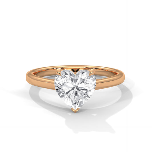 Heart Shape Moissanite Solitaire Engagement Ring
