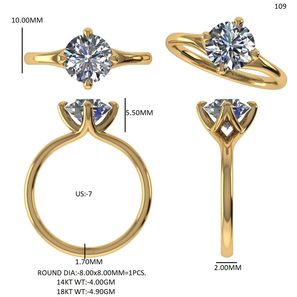 Round Lab-Grown Diamond Endless Solitaire Ring