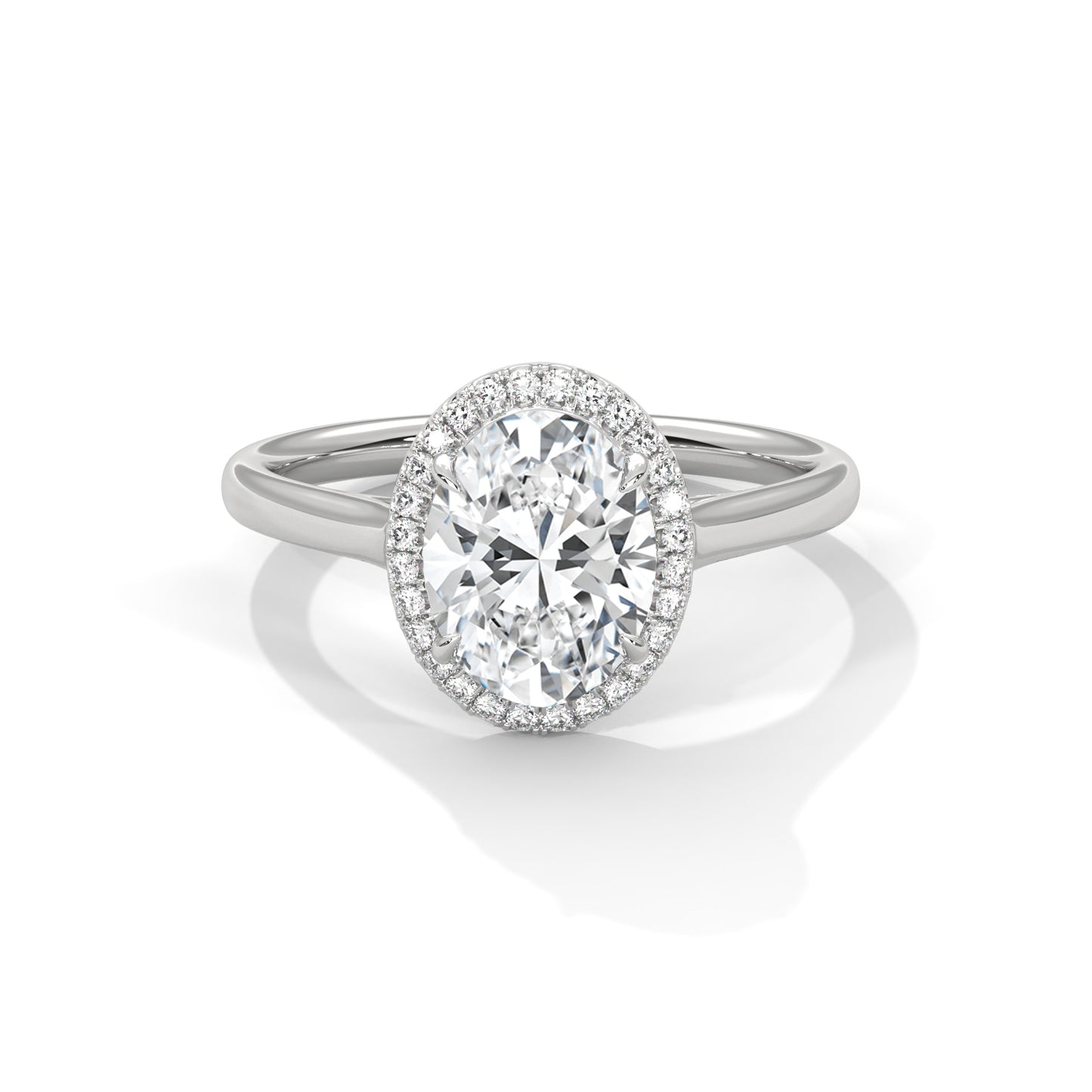 2.21ct Oval Lab Grown Diamond Halo Engagement Ring