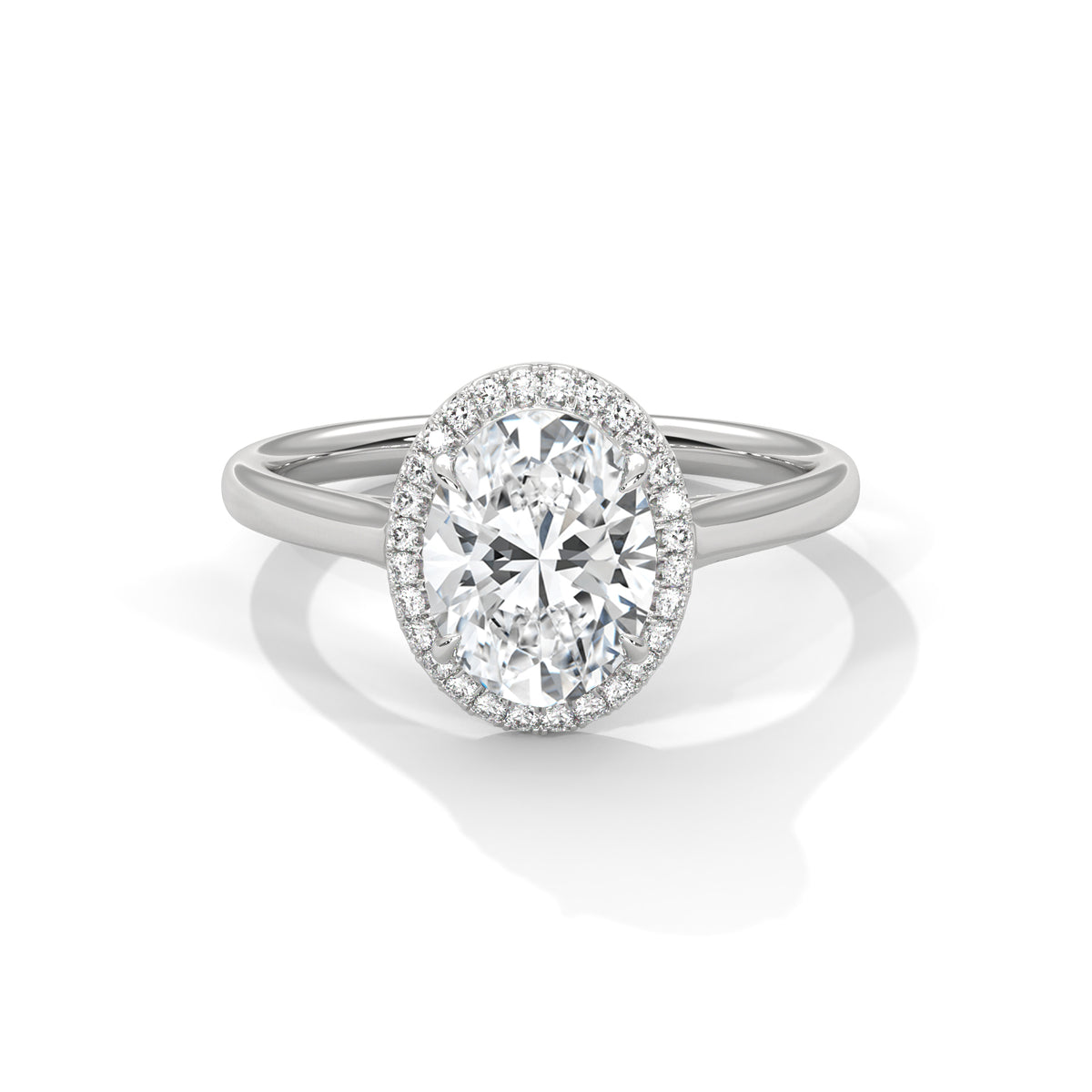 2.21ct Oval Lab Grown Diamond Halo Engagement Ring