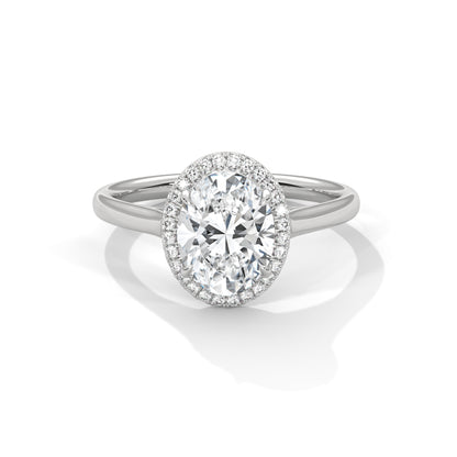 2.21ct Oval Lab Grown Diamond Halo Engagement Ring