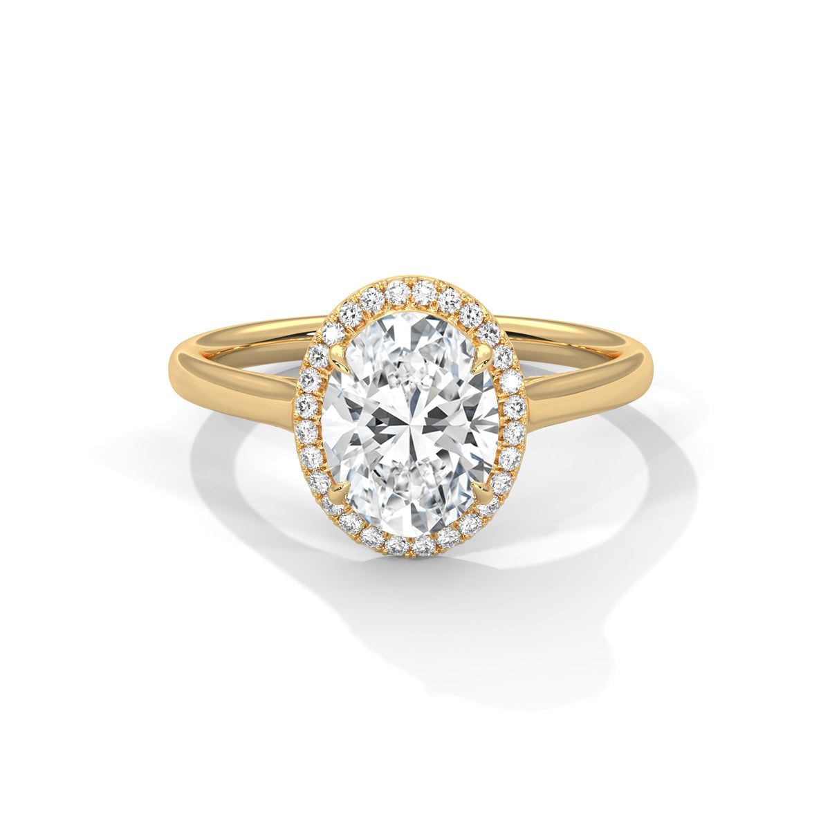 2.21ct Oval Lab Grown Diamond Halo Engagement Ring