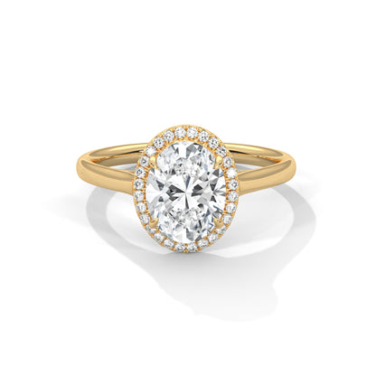 2.21ct Oval Lab Grown Diamond Halo Engagement Ring