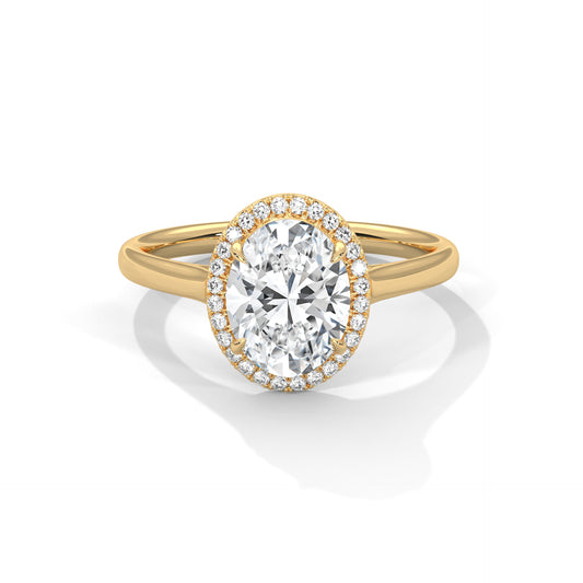 2.21ct Oval Lab Grown Diamond Halo Engagement Ring