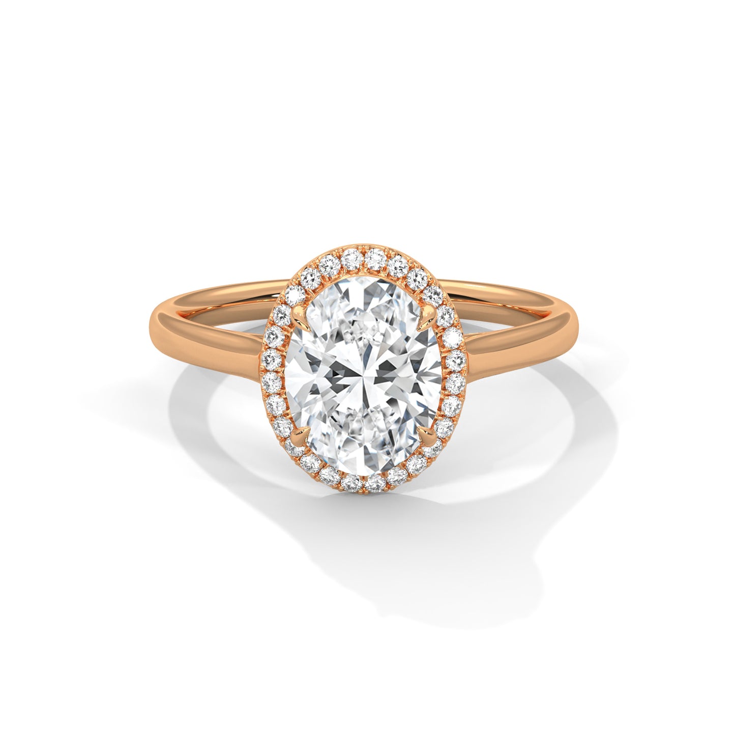 2.21ct Oval Lab Grown Diamond Halo Engagement Ring