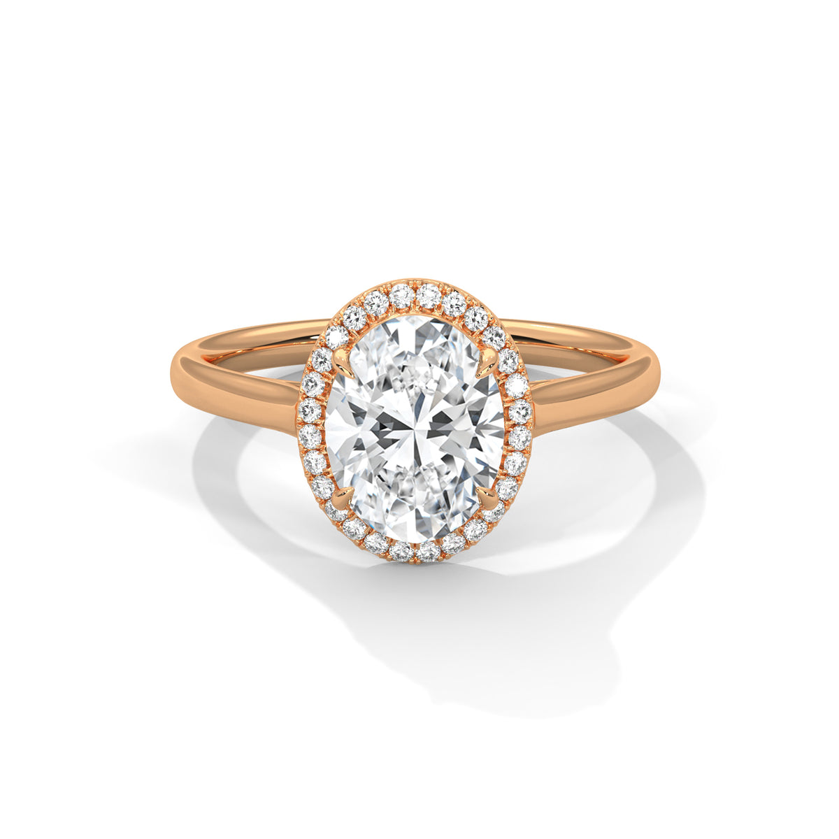 2.21ct Oval Lab Grown Diamond Halo Engagement Ring