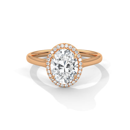 2.21ct Oval Lab Grown Diamond Halo Engagement Ring
