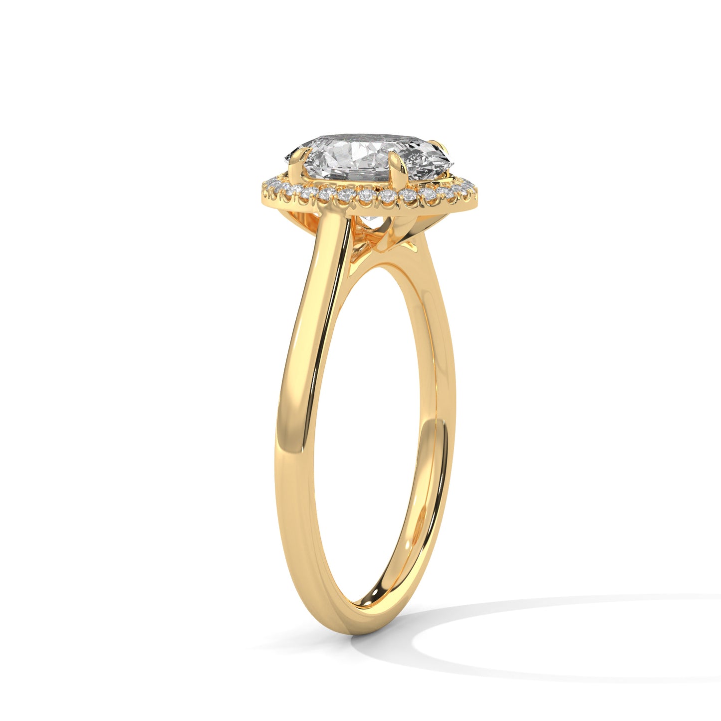 2.21ct Oval Lab Grown Diamond Halo Engagement Ring