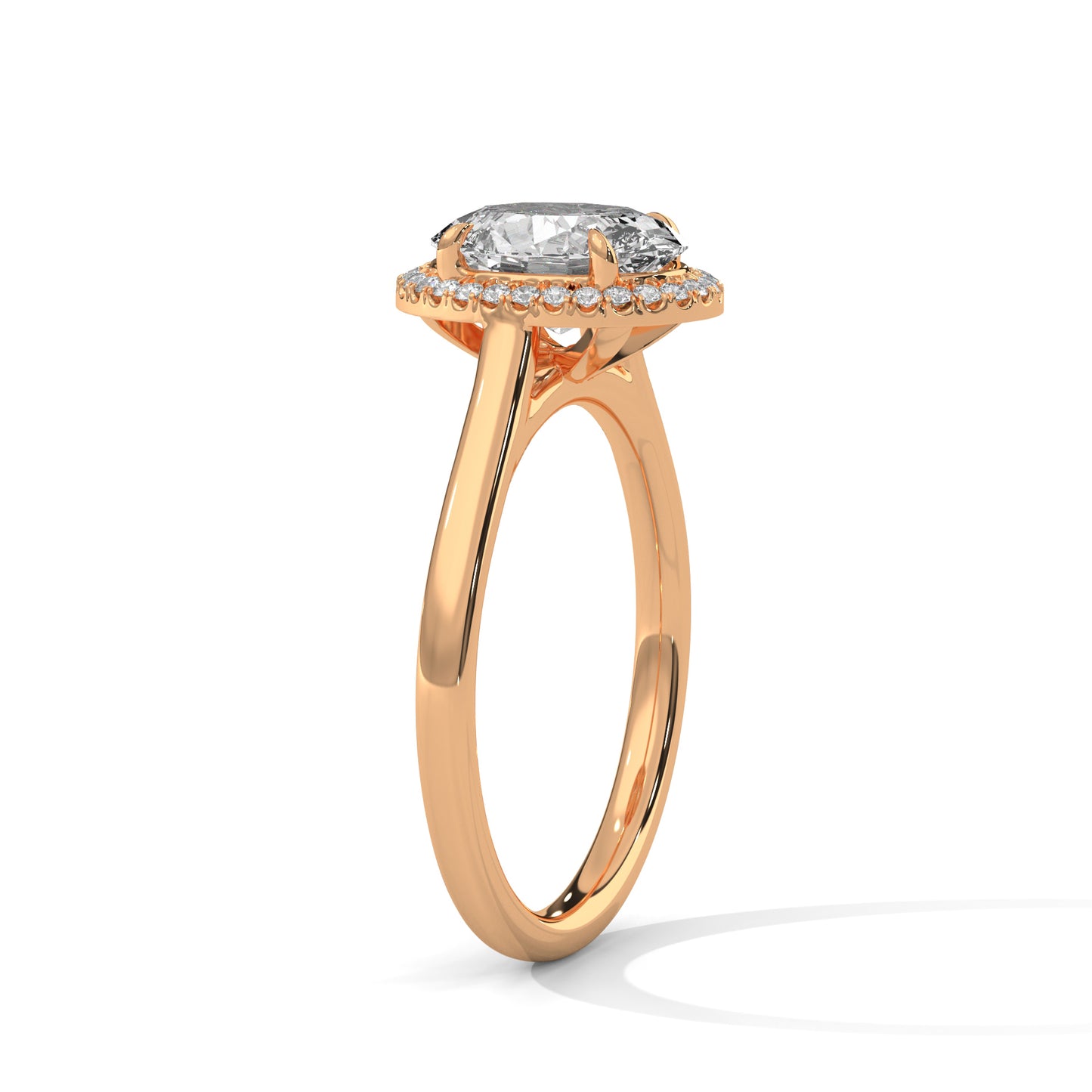 2.21ct Oval Lab Grown Diamond Halo Engagement Ring