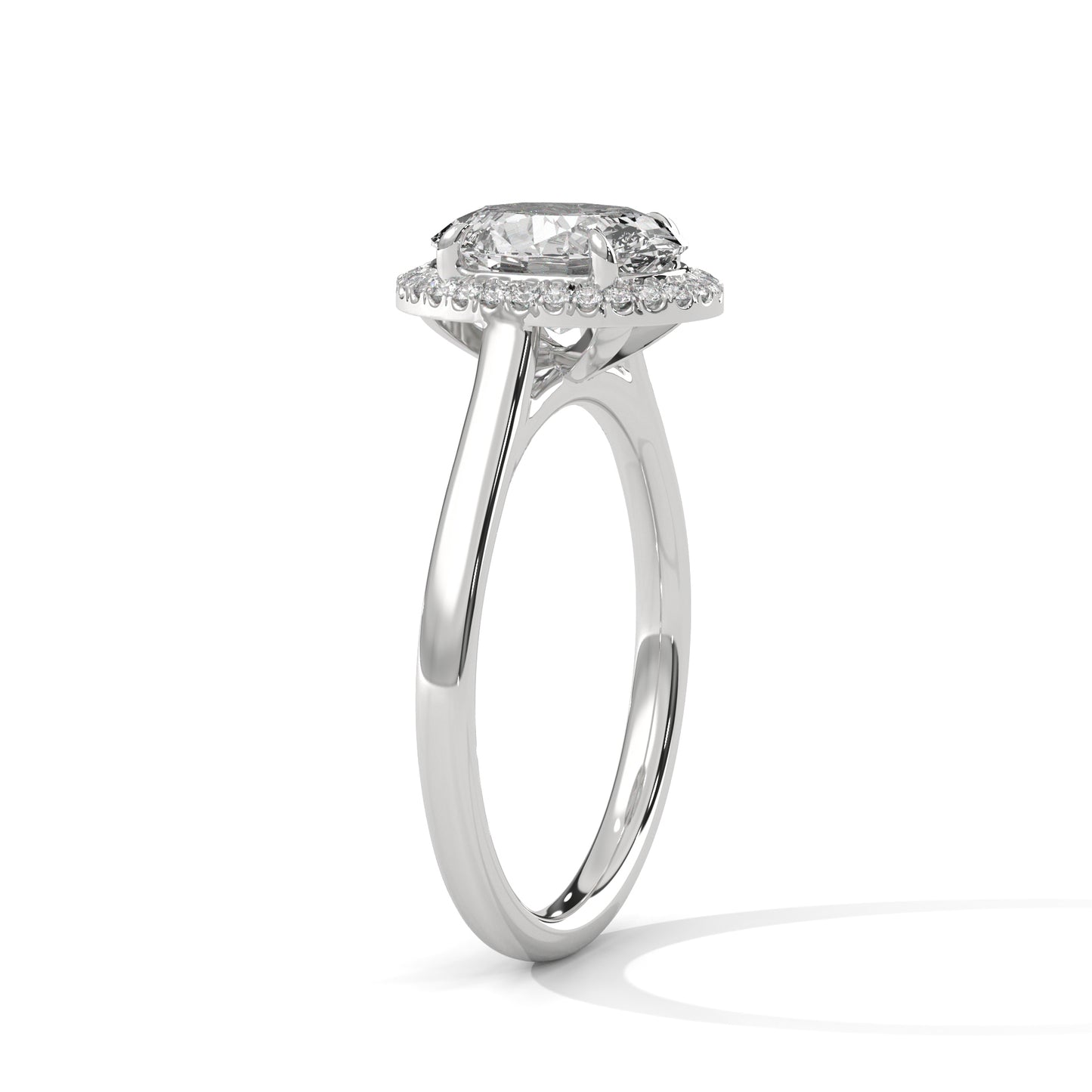 2.21ct Oval Lab Grown Diamond Halo Engagement Ring